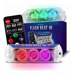 Kit Strobo Rgb Flash Beat Ir Zendel Controle Som Automotivo