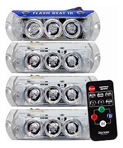 Kit Strobo Rgb Sound Beat V4 Led Color Automotivo Zendel