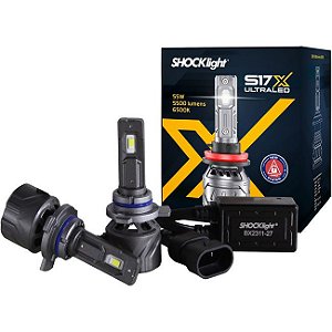 Lâmpada ultra led nano shocklight s17x hir2 9012 5500lm canbus