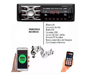 Radio Mp3 Automotivo First Optio Bluetooth Usb Aux Sd 6660bn