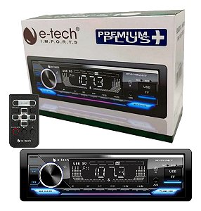Radio Mp3 Automotivo E-tech Premium Plus Bluetooth Usb Aux Sd