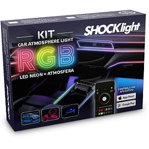 Kit Led Atmosfera Nano Rgb Painel Neon 14x1 12v Shocklight