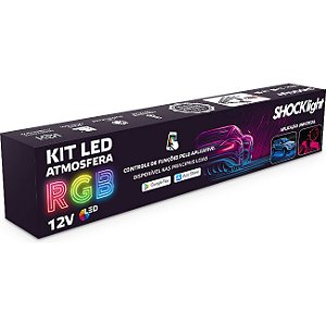 Kit Led Atmosfera Nano Rgb Painel Neon 4x12 12v Shocklight