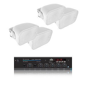 Kit som ambiente leson lsa 7000 com 4 caixas bsa aw4 branca