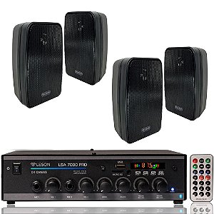 Kit som ambiente leson lsa 7000 com 4 caixas de som com tela