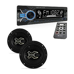 Kit mp3 Som Automotivo Bluetooth + Alto Falante bravox b3x60