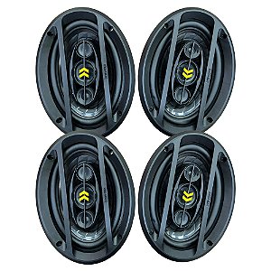 Kit 4 Auto Falante Triaxial Bravox 6x9 Polegada revo 69 400w