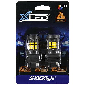 Lâmpada led 1 polo t25 36 led shocklight canbus laranja 12v