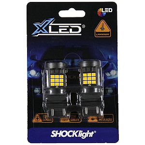 Lâmpada led 2 polo t25 36 led shocklight canbus laranja 12v