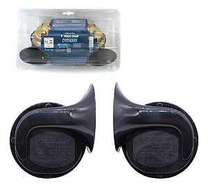 Buzina Caracol Universal 12v Carro Caminhao Par techone