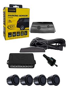 Sensor Estacionamento Code 4 Pontos Preto brilhante Display Sinal Sonoro