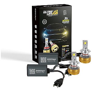 Kit par lâmpada ultra led AI shocklight h7 5000lm 52 a 75w com aplicativo e sistema inteligente
