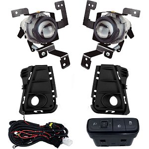 Kit farol milha auxiliar shocklight HB20 Hatch e sedan 2024 em diante SL-121611 botão com regulagem