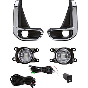 Kit farol milha auxiliar led shocklight Hilux 2021 em diante SL-251710CRLED