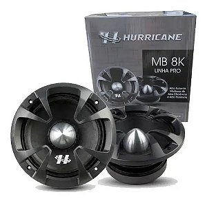 Par alto falante Woofer Medio Grave 8 Polegadas 800wrms Pro Mb8k Hurricane 8 ohms