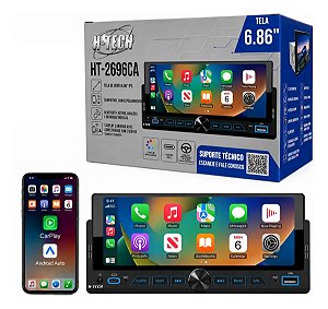 Central Multimídia automotiva Mp5 h-tech Ht-2696ca espelhamento Carplay e Android Auto sem fio