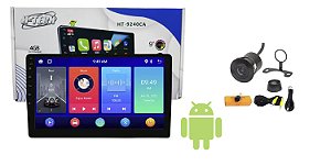 Central Multimidia H-tech Mp5 2 Din 9 polegadas Slim Android 4+64gb com câmera de ré Espelhamento Carplay Android Auto com ou sem Fio