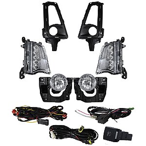Kit farol Milha Shocklight Hiace 2025 em diante com Drl + Pisca Led Moldura Preta BMO Sl-251910drl