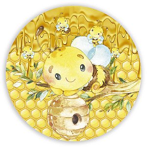 Painel Redondo - Abelhinha Cute   - Sublimado 3D