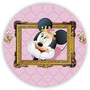 Painel Redondo - Minnie Rosa  - Sublimado 3D