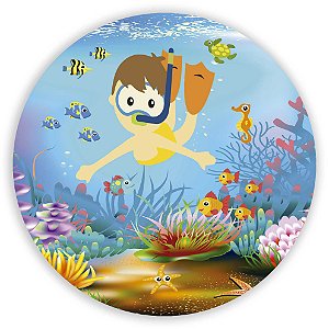 Painel Redondo - Fundo do Mar - Sublimado 3D