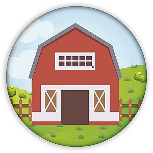 Painel Redondo - Fazendinha  - Sublimado 3D