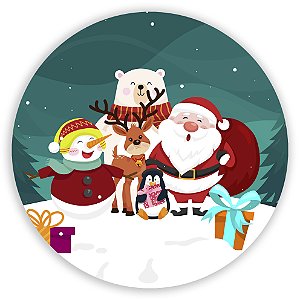 Painel Redondo - Natal - Ano Novo  - Sublimado 3D