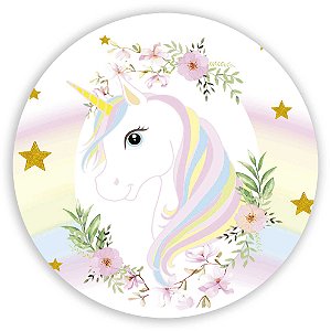 Painel Redondo - Unicornio - Sublimado 3D