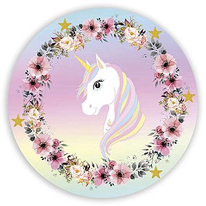 Painel Redondo - Unicornio - Sublimado 3D
