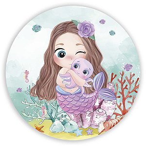 Painel Redondo - Sereia  - Sublimado 3D