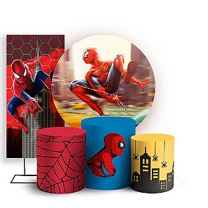 KIT Redondo Trio e Faixa - Homem aranha - Sublimado 3D