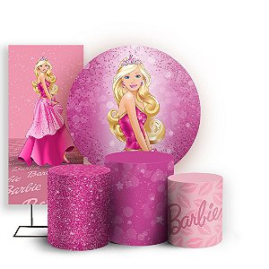 KIT Redondo Trio e Faixa - Barbie - Sublimado 3D