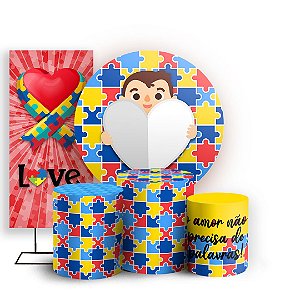 KIT Redondo Trio e Faixa - Autismo - Sublimado 3D