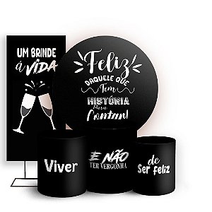 KIT Redondo Trio e Faixa - Um Brinde a Vida - Sublimado 3D