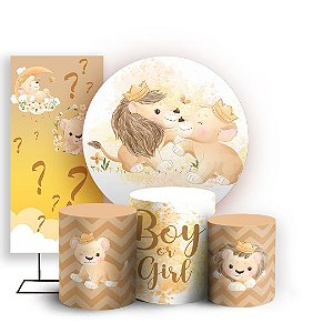 KIT Redondo Trio e Faixa - Leãozinho - Sublimado 3D