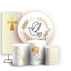 KIT Redondo Trio e Faixa - Batizado - Sublimado 3D