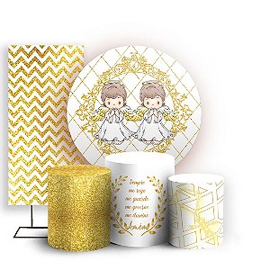 KIT Redondo Trio e Faixa - Batizado - Sublimado 3D