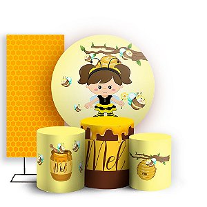 KIT Redondo Trio e Faixa - Abelhinha - Sublimado 3D