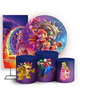 KIT Redondo Trio e Faixa - Super Mario Bros - Sublimado 3D