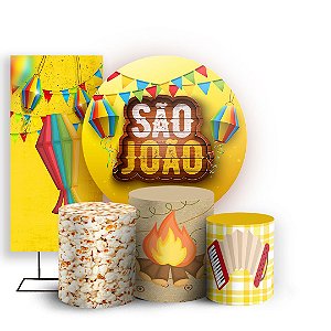 KIT Redondo Trio e Faixa - Festa Junina - Sublimado 3D
