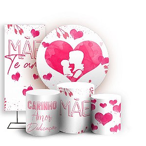 KIT Redondo Trio e Faixa - Dia das Mães - Sublimado 3D
