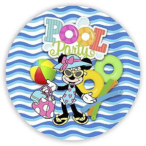 Painel Redondo - Minnie Praia - Sublimado 3D