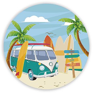 Painel Redondo - Praia - Sublimado 3D