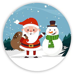 Painel Redondo - Natal - Ano Novo  - Sublimado 3D