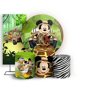 KIT Redondo Trio e Faixa - Mickey Safari - Sublimado 3D