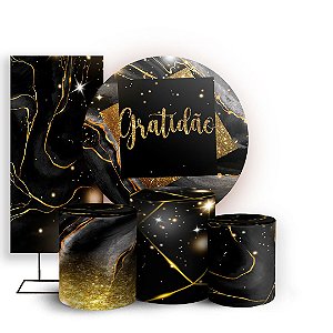 KIT Redondo Trio e Faixa - Gratidão - Sublimado 3D