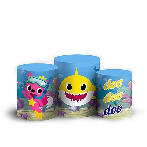 Trio Cilindro - Baby Shark - Sublimado 3D + Elástico