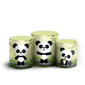 Trio Cilindro - Panda - Sublimado 3D + Elástico
