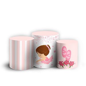 Trio Cilindro -  Bailarina Cute - Sublimado 3D + Elástico