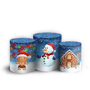 Trio Cilindro - Ano Novo - Natal - Sublimado 3D + Elástico